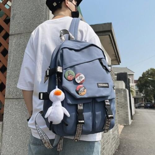 Schoolbag Junior High School Boys Harajuku Style College Students High School Students Middle School Students Trendy Backpack