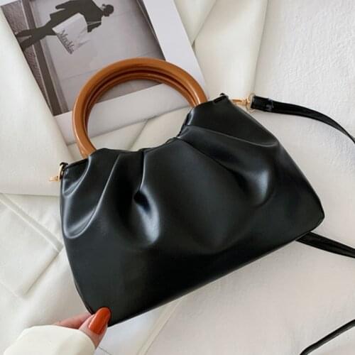 Round Handle Shoulder Crossbody Bags For Women 2021 PU Leather Womens Designer Solid Color Handbag Female Travel Messenger Bag