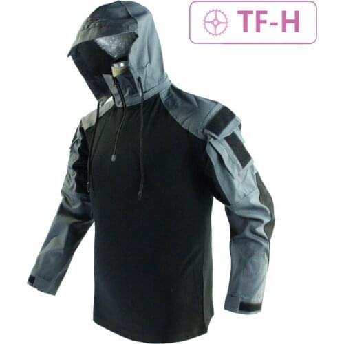 Tactical T-shirt Gen3 Modified Combat Ykk Zipper Hood Detachable Short/Long-sleeved Color-blocking Shirt Well To Keep Warm/Cold