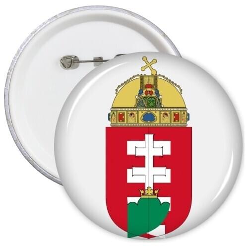 Hungary Europe National Emblem Round Pins Badge Button Clothing Decoration Gift 5pcs