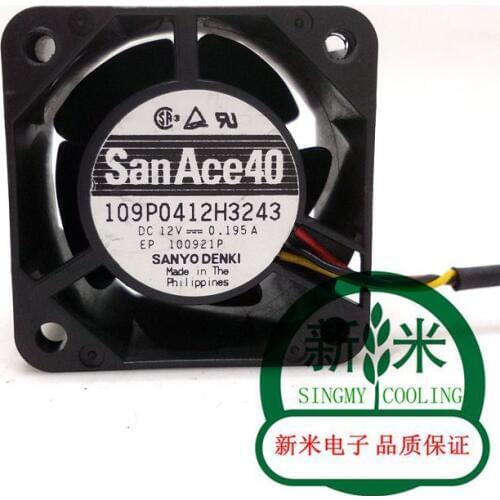 USED SANYO DENKI SAN ACE 109P0412H3243 4CM 4028 12V 0.195A ATX server cooling fan