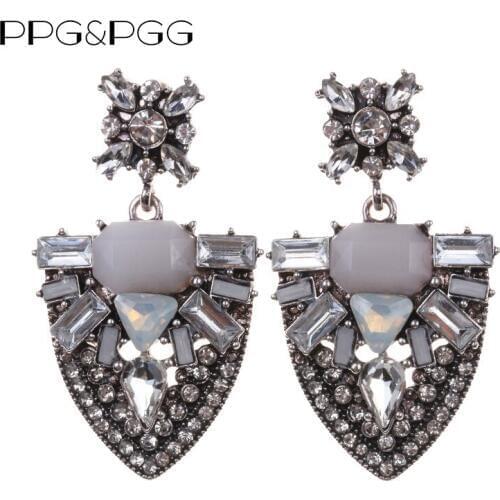 Vintage Crystal Drop Earrings For Women Elegant Statement Stones Earrings Wedding Fashion Jewelry Bijoux