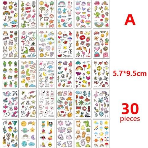 Waterproof Temporary Tattoo Sticker set Cartoon Animals Rainbow Sun Moon Dinosaur Flash Tatoo Fake Tatto for Kids Men Women