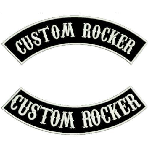 CUSTOM ROCKER BACKING PATCH Embroidered punk biker Patches Clothes