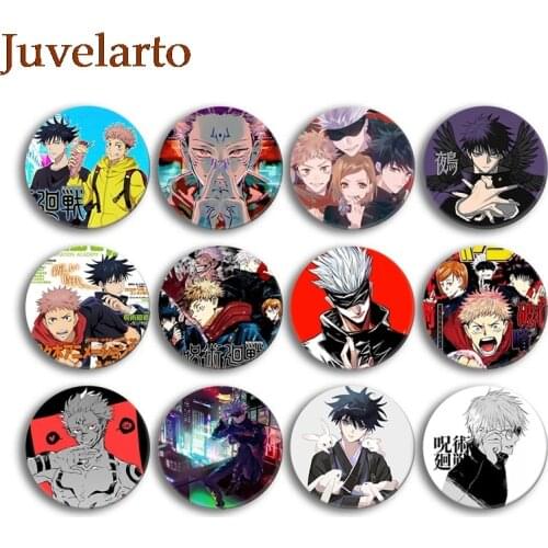 Women Brooch Jujutsu Kaisen Badges Enamel Pins Simple Fashion Pendant Wedding Couples Elegant Trendy Round Metal Broches