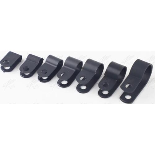 100PCS 8.4mm R-Type Nylon Cable Clamp 5/16" black R-Type Cable Clamp Cable Clips Free Shipping
