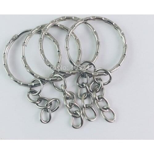 100 pcs/lot Silver Color Key Chains Alloy Circle DIY 30 mm Key Ring Jewelry Jewelry Key Ring