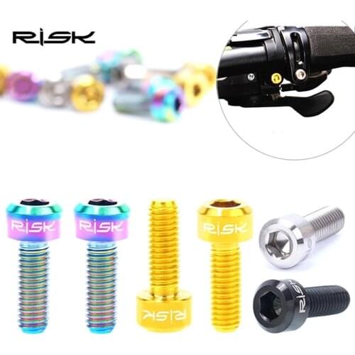 2pc Risk Titanium Bike Brake Lever Bolts M5*14mm MTB Mountain Bicycle Derailleur Lever Screws Cycling Fixed Brake Handle Bolts