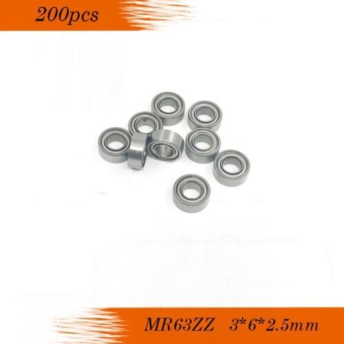 200pcs MR63ZZ MR63 Z L-630ZZ WA673ZZA high-quality goods model bearing ABEC-1 P0 helicopter model car available 3x6x2.5 mm