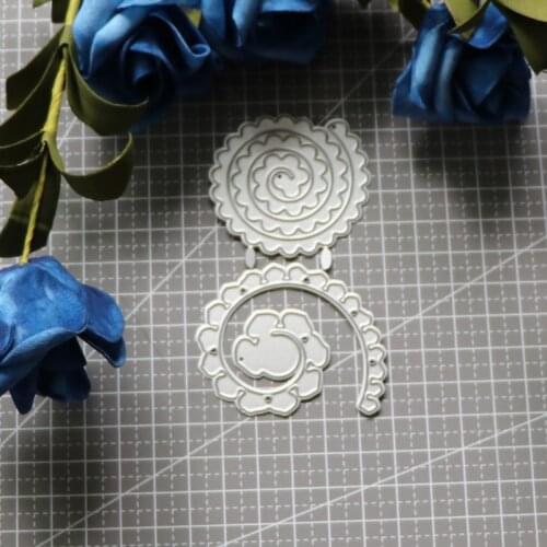 2021 New Arrival Flower Swirl Frame Metal Cutting Dies Stencils For Scrapbooking Photo Album Decor Embossing Paper Card Craft