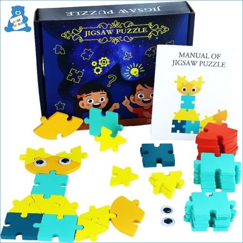 44 PCS Wooden 3d Puzzles Educational Toys Geometric Shape Creative Games Variety Jigsaw Montessori Educational Toys for Children