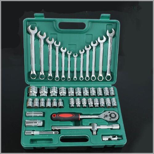 44pcs Socket Ratchet Car Repair Tool Case Precision Sleeve Universal Joint Hardware Kit Auto Repairing Hand Wrench Tool Set