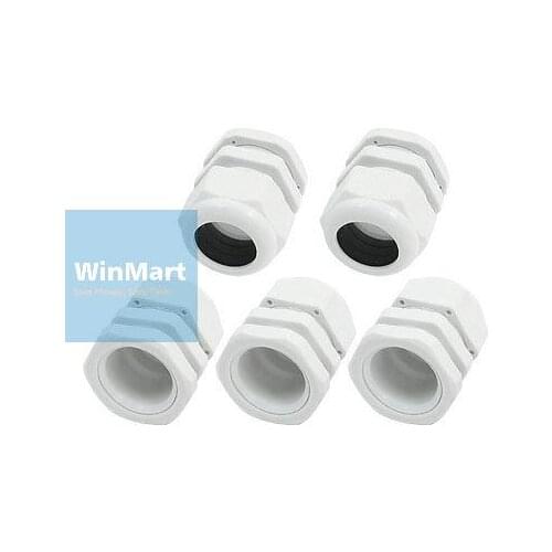 5Pcs PG25 16-21mm 30mm Thread Waterproof Plastic Wire Fixing Cable Gland
