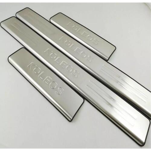 Abaiwai Car Outside Door sill Cover for Renault Koleos 2017 2018 Stainless Steel Car Styling Accessories Scuff Plates Guard Trim