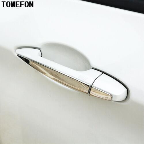 TOMEFON Car Exterior Styling For BMW X5 F15 2014 - 2018 ABS Chrome Stickers Door Handle Trim Set For 4Dr 2015 2016 Accessories