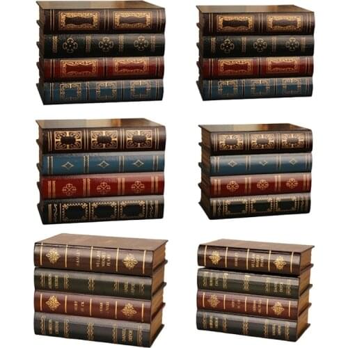 European Retro Fake Book Shape Storage Box Ornaments Office Decoration Secret Item Organizer Household Items Collection
