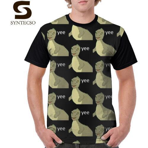 Yee T Shirt Yee Dinosaur Maym Version 1 Video Quality White Text T-Shirt Classic Mens Graphic Tee Shirt Print Tshirt