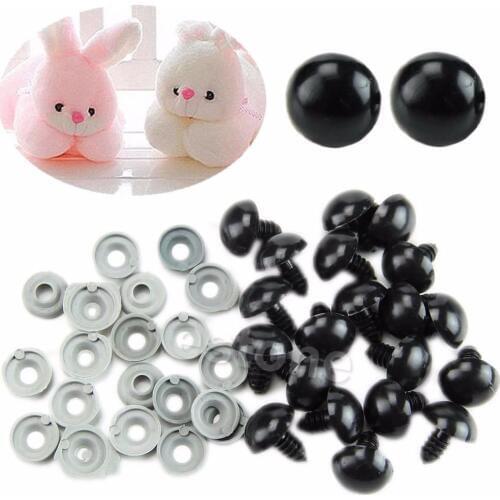 20PCS Black Plastic Safety Eyes For Teddy Bear Dolls Toy Animal Felting 6-20mm #H055