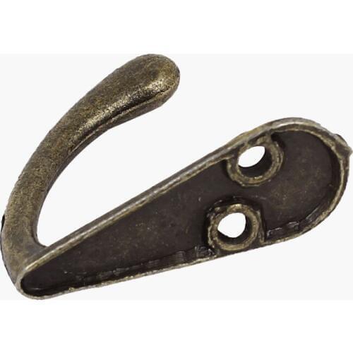 Robe Clothes Hat Coat Wall Hanging Hooks Single Prong Hanger Bronze Tone 5 Pcs LXM