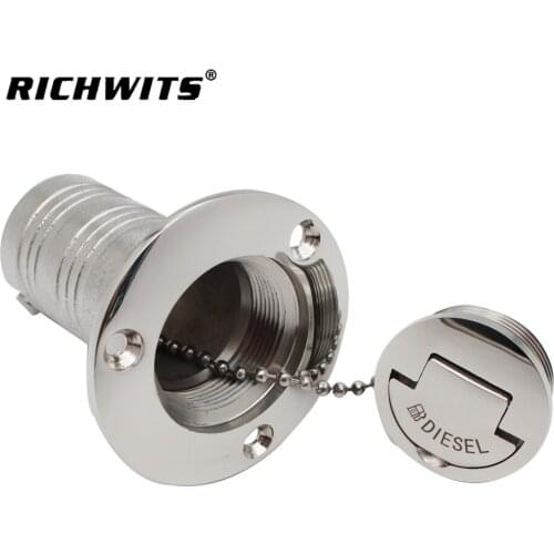 3PCS 2 Inch Stainless Steel 316 Deck Filler GAS DIESEL FUEL WASTE WATER 50mm Mirror Polish Marine Boat Hardware Deck Filler Cap