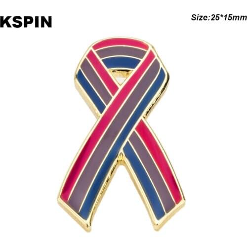 Bisexual pride Bow Metal Badge Lapel Pins Brooch Jewelry Rozet in Badges Pin XY0695-7