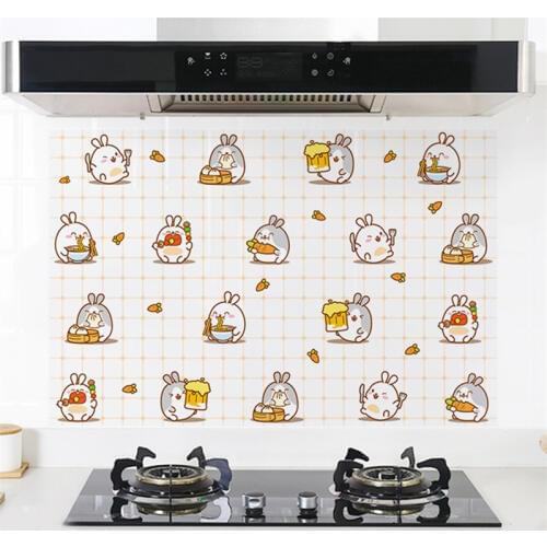 Kitchen oil proof stickers high temperature resistant ceramic tiles for household cabinets hoods gas stoves waterproof wallpaper
