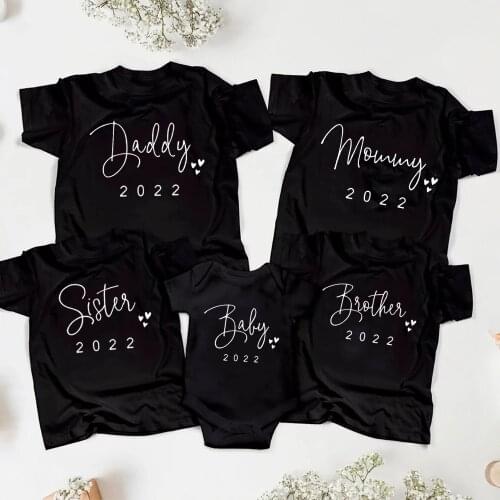 Summer Fashion Clothes Mom Dad Couples Clothing Brother Sister Baby Kids Tees Cotton Short Sleeve Family Party Casual Clothes