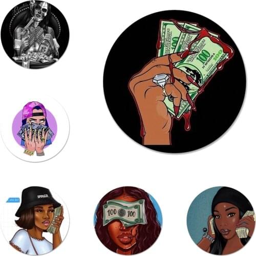 Make money black girl Badge Brooch Pin Accessories For Clothes Backpack Decoration gift