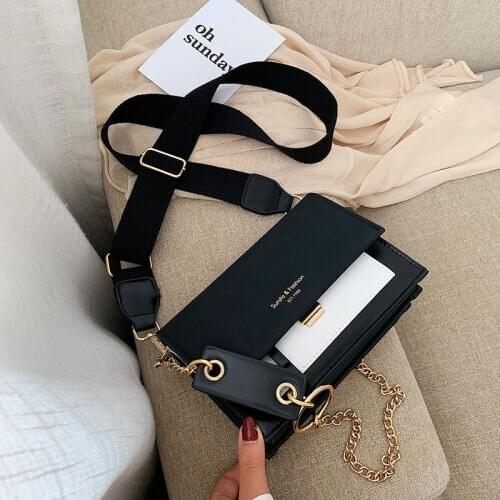 2020 Mini Handbags Women Fashion Retro Wide Shoulder Strap Female Messenger Bag Purse Simple Style Crossbody Bags New Handbags