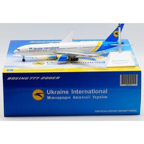 32cm plane Model 1/200 Scale B777 Ukraine 777 airlines solid airplane with landing gear wheel model toy aircraft diecast alloy