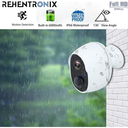 1080P Outdoor IP66 Waterproof WiFi Battery Camera Wireless 6000mAh Rechargeable Battery Powered Security Camera WiFi IP Camera