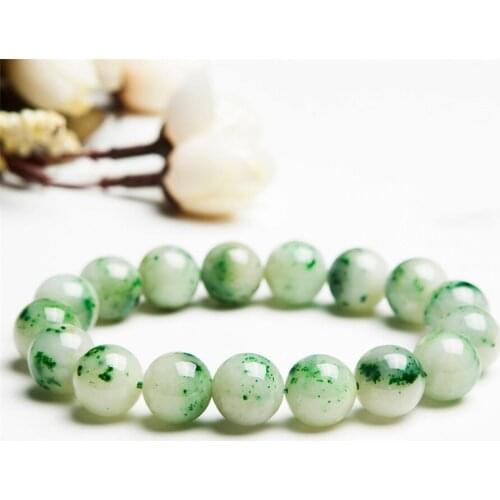 Natural Genuine Dushan Ja de Gems Crystal Stretch Round Bead Bracelets For Women Men Natural Stone Bracelet 12mm