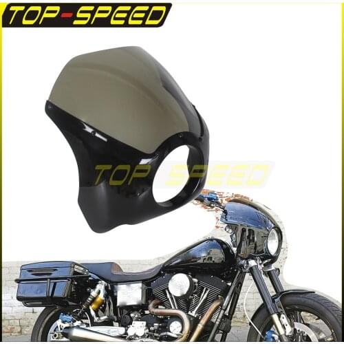 Thug Style 5.75" Cut out Retro Classic Headlight Fairing Windshield for Harley Dyna Street Bob Glide Sportster Custom Low Rider