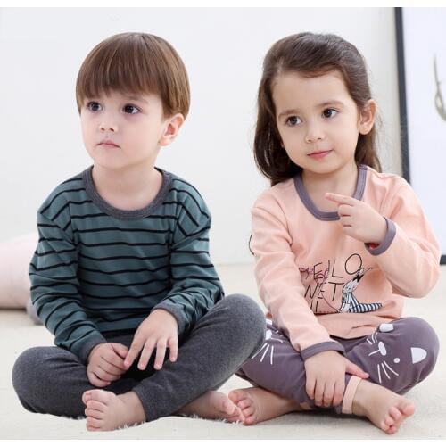 2020 Baby Pajamas Autumn Cotton Long sleeve Boys Girls Clothing Sets Children Cartoon Sleepwear Kids Pyjamas Enfant Child Pyjama