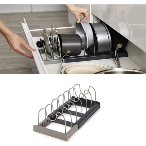 1Pcs Stainless Steel Pot Lid Rack Kitchen Organizer Adjustable Pan Cutting Board Holder Stand Kitchen Accessories Kitchen Gadget