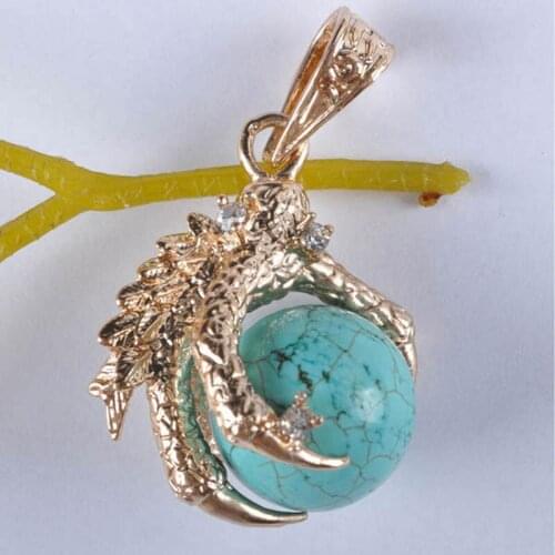 Howlite Bead Dragons Talons GEM Pendant Jewelry For Gift S908