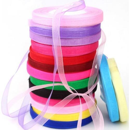 12mm Chiffon Organza Silk Ribbon Transparent Ribbon For Wedding gift wrapping Party Decoration Webbing DIY crafts (22 meters)