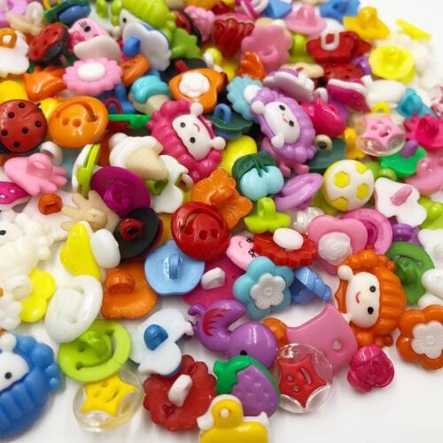 50/100pcs Random Mixed Plastic Button for Kids Sewing Buttons Clothes accessories Crafts Child Cartoon Button PT99