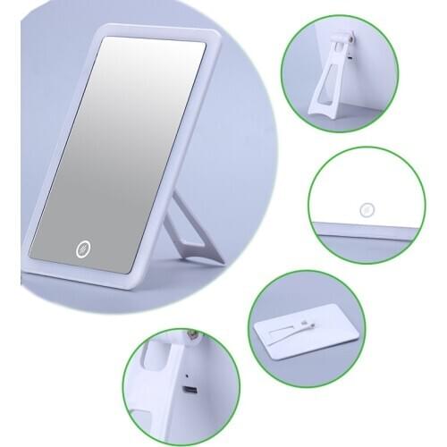 Lighted Makeup Led Mirror Travel Vanity Mirror with Lights USB Charging Light Table Cosmetic Mirror with Touch Screen Switch