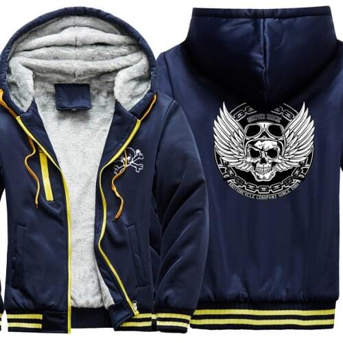 Kpop Thick Cool Skull Hoodies Men Hooded Plus Size 2020 Printed Tracksuits Man Punk Winter Clothes Keep Warm Moletom Masculino