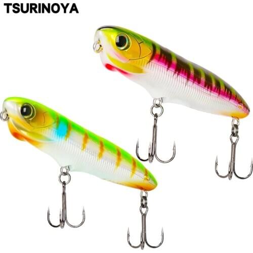 TSURINOYA Floating Pencil Bait 80mm7.5g Topwater Fishing Lure Long Casting Noisy Wobbler Leurre Peche Isca Artificial Para Pesca