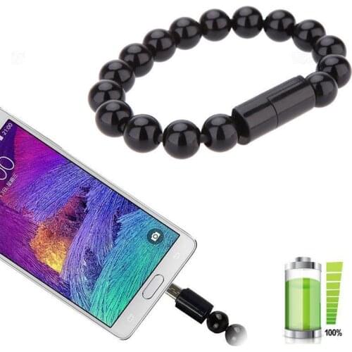 USB Cable Beads Bracelet Charging Sync Data Phone Charger for Samsung Galaxy S7 S8 Plus for iphone X 5 6 6S 7 8 Plus for Huawei