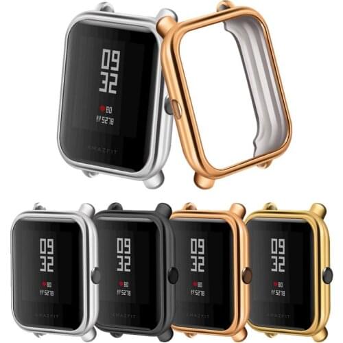 Screen Protector Slim Colorful Frame TPU Case Cover Protect Shell For Huami Amazfit Bip Younth Watch With Screen Protector