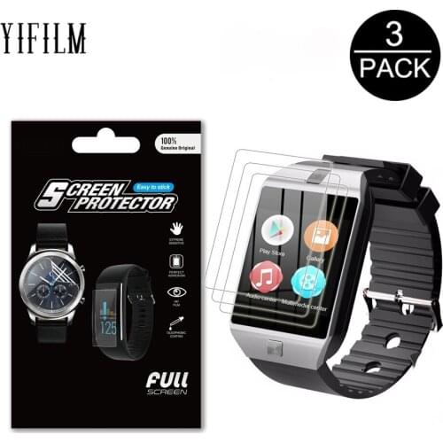 3Pack1.54 Inch 3G Smart Watch Screen Protector For QW09 KW10 Anti-scratch Anti-bubbles GPS 4G Smartwatch LCD Protection Film