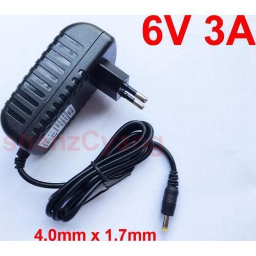 1PCS 6V3A High quality IC solutions DC 6V 3A Switch power supply,6V3000mA 18W LED power adapter, EU plug 4.0mm x 1.7mm