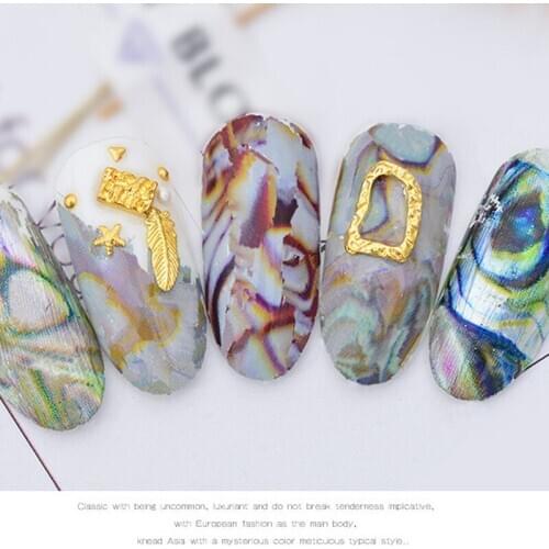 10Colors/Box Shell Marble Texture Design Nail Water Sticker Women Nail Art Decal Foils Decoration nail art