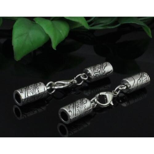 10sets/lot Fashion Zinc Alloy Cord End Caps Set Fit 4.5mm Cord for Necklace Bracelet Connectors Clasp Total Length:55mm K05224