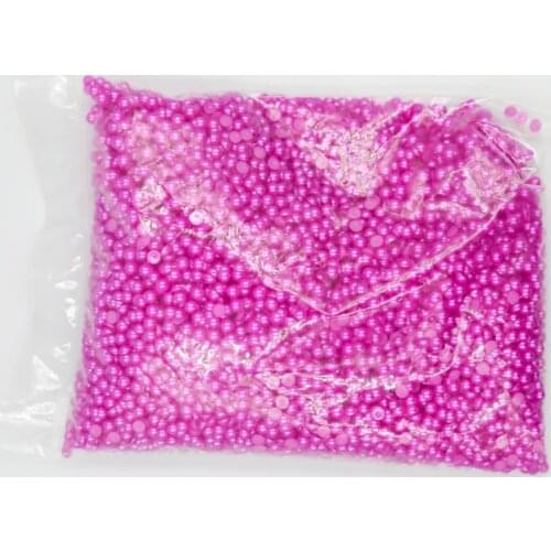 2mm~14mm All Size Rose Color Flat back ABS round Half Pearl beads, imitation plastic half pearl beads