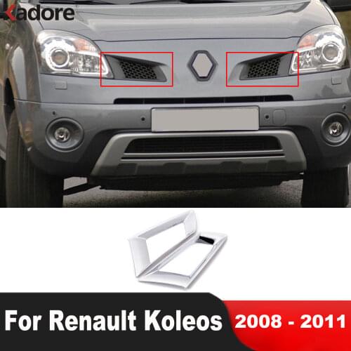For RENAULT KOLEOS 2008 2009 2010 2011 ABS Chrome Front Grills Grilles Around Decoration Cover Trim Auto Accessories 2pcs/set