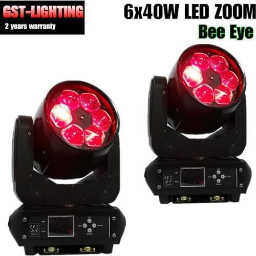 2pcs/lot Bee Eyes 6X40W RGBW 4IN1 DMX channel DJ Moving Head Light stage beam wash